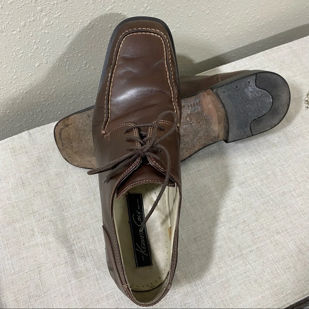 Kenneth Cole Oxfords Shoes Brown Softest Leather Men comfort Shoes size …